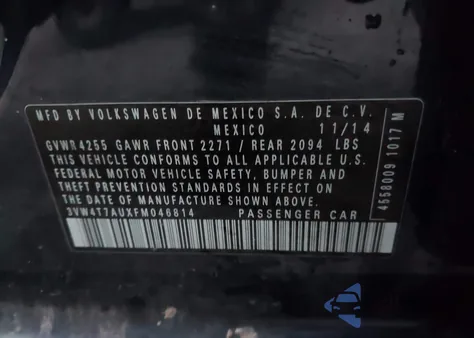 2015 Volkswagen Golf Gti 2.0T Se 4-Door z USA, uszkodzony, nr VIN 3VW4T7AUXFM046814